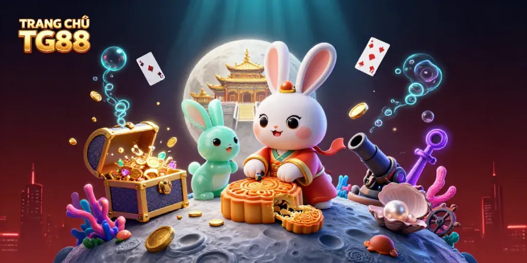 Engage in gambling excitement at TRANG CHỦ TG88 with lively characters showcasing a dynamic casino atmosphere.